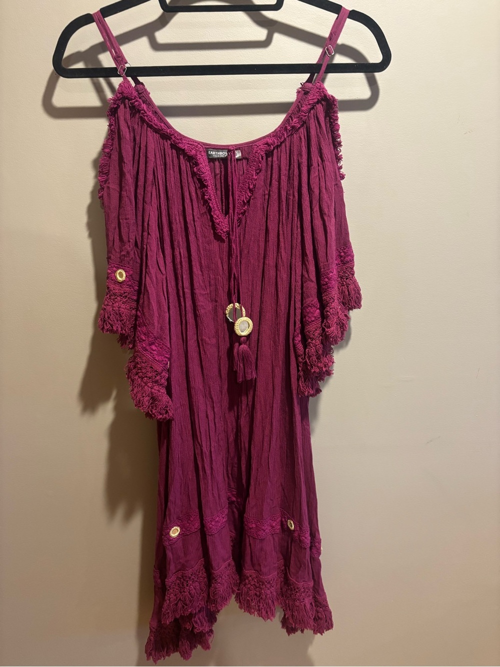 EARTHBOUND Crochet-Trim Boho Dress